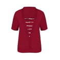 thumbnail image 4 of Agkizg Women's Fake Two-Piece Blouse Crew Neck Short Sleeve Printed Casual Fashion Summer Top, 4 of 5