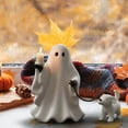thumbnail image 6 of Ghost Pup Candle Holder, Cebalnir Whimsical Halloween Figurine, Cute Ghost Walking Dog Statue, Scary Halloween Decorations Indoor (White), 6 of 9