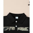 thumbnail image 3 of Kucnuzki 7 Years Big Boys Outfit Set 8 Years Child Boy Summer Clothes Sets Short Sleelves Pullover Polo T-shirt Top Camouflage Shorts 2pcs Clothing Black, 3 of 8