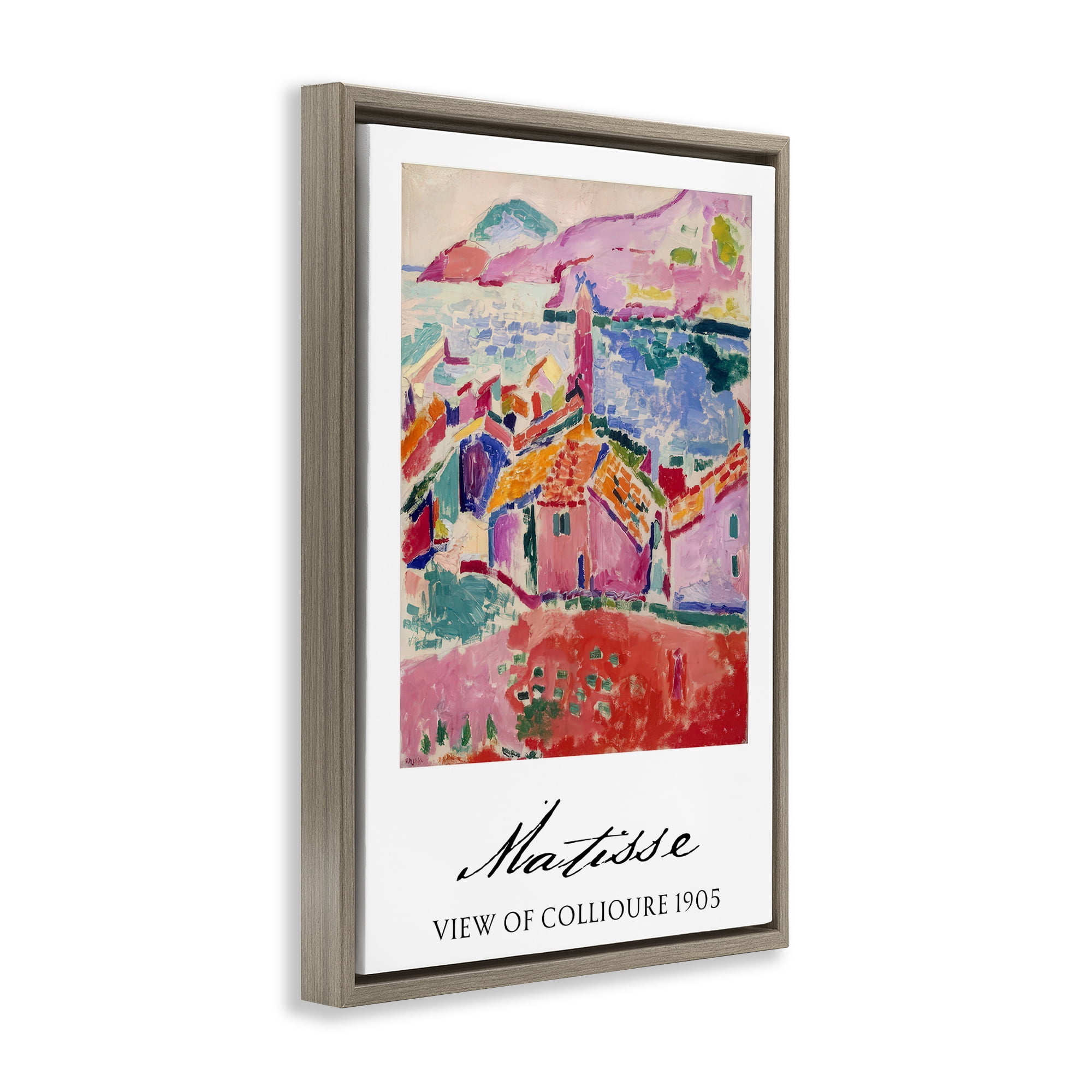 View Of Collioure Brown Framed Floater Canvas Wall Art, design by Vintage Hustle