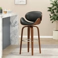 thumbnail image 2 of Mid-century Modern Swivel , 30", Black Upholstery, Walnut Frame 30" Relax Chair, Midnight Black, Finish, 2 of 7