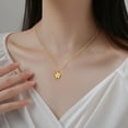 thumbnail image 3 of Solid 925 Sterling Silver CZ Plumeria Flower Necklace Choker for Women Teens Flower Pendant Necklace, 3 of 12