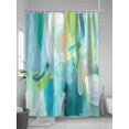thumbnail image 5 of Shower Curtains Blue Green Graffiti Art Bath Curtain Modern Art Waterproof Bathroom Shower Curtain Set with Hooks Decoration 72 x 72 Inches, 5 of 7