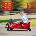 thumbnail image 5 of Emorefun 12V Battery Powered Drift Car, Low-Power Alarm, Load up to 110Lbs, for 6+ Years, Red, 5 of 6