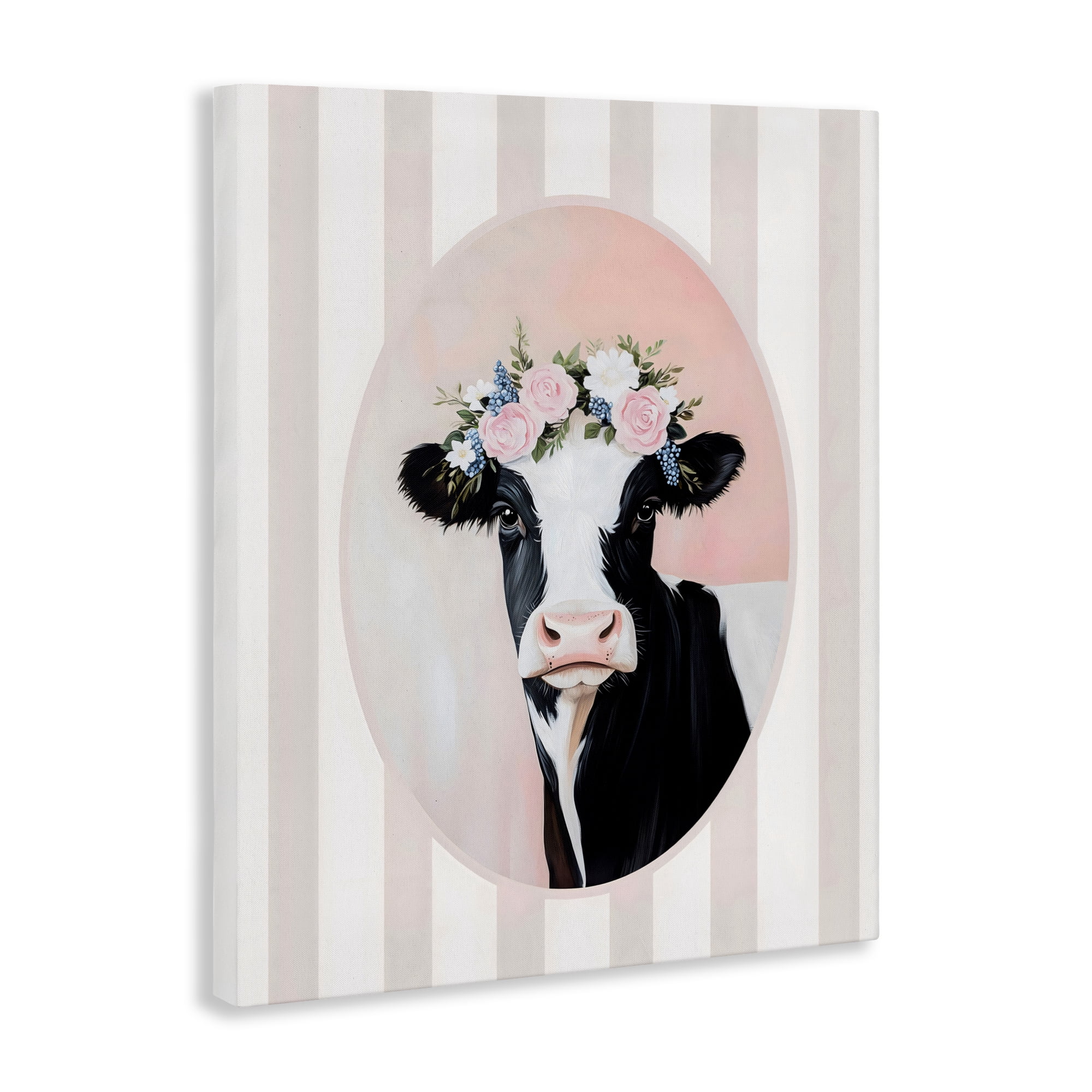 Stupell Industries Soft Cow with Floral Crown Canvas Wall Art, design by Arlington Prints