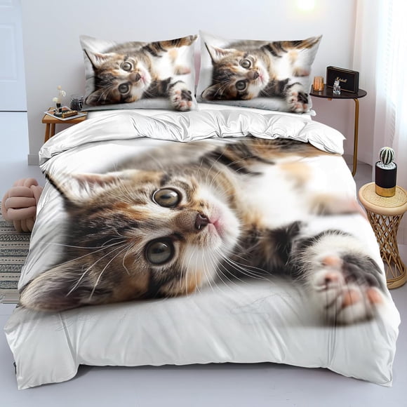 Gato Twin Funda Nórdica Kawaii Gatos Funda de Edredón Mascotas Juego de Cama Cats Lover