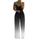 thumbnail image 1 of Mono largo para mujer VISgogo Color sólido/estampado/diseño degradado mono de pernera ancha con escote en V con tirantes de perlas VISgogo moda, 1 of 2