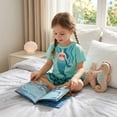 thumbnail image 6 of Rimyaw Little Girls Mermaid Pajama Set, 2-Piece Cotton Sleepwear, Short Sleeve Tee and Shorts, Soft Summer PJs, Sizes 6T, 6 of 6