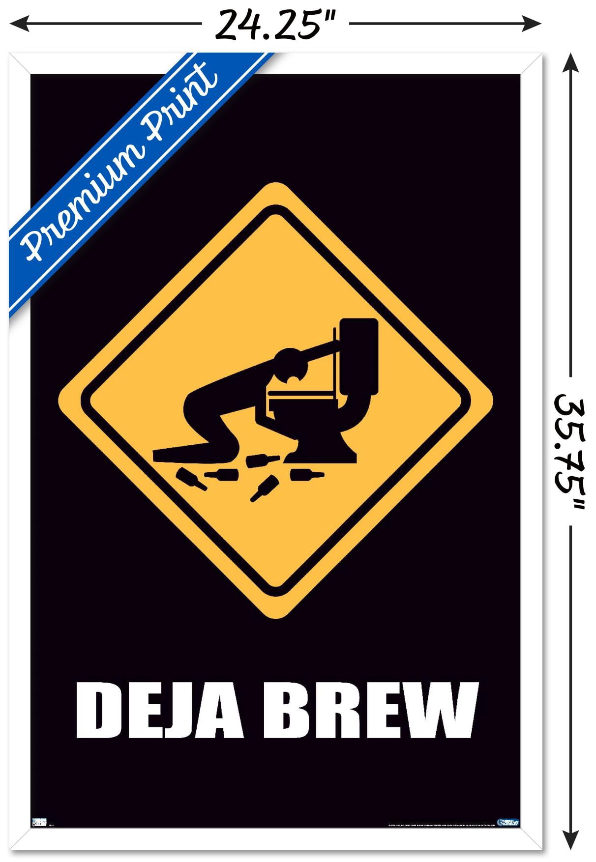 Deja Brew Wall Poster, 22.375" x 34", Framed