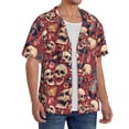 thumbnail image 3 of Disketp Men's Hawaiian Skull record Guitar music Print Shirts Button Down Holiday Beach Shirts-X-Large, 3 of 5