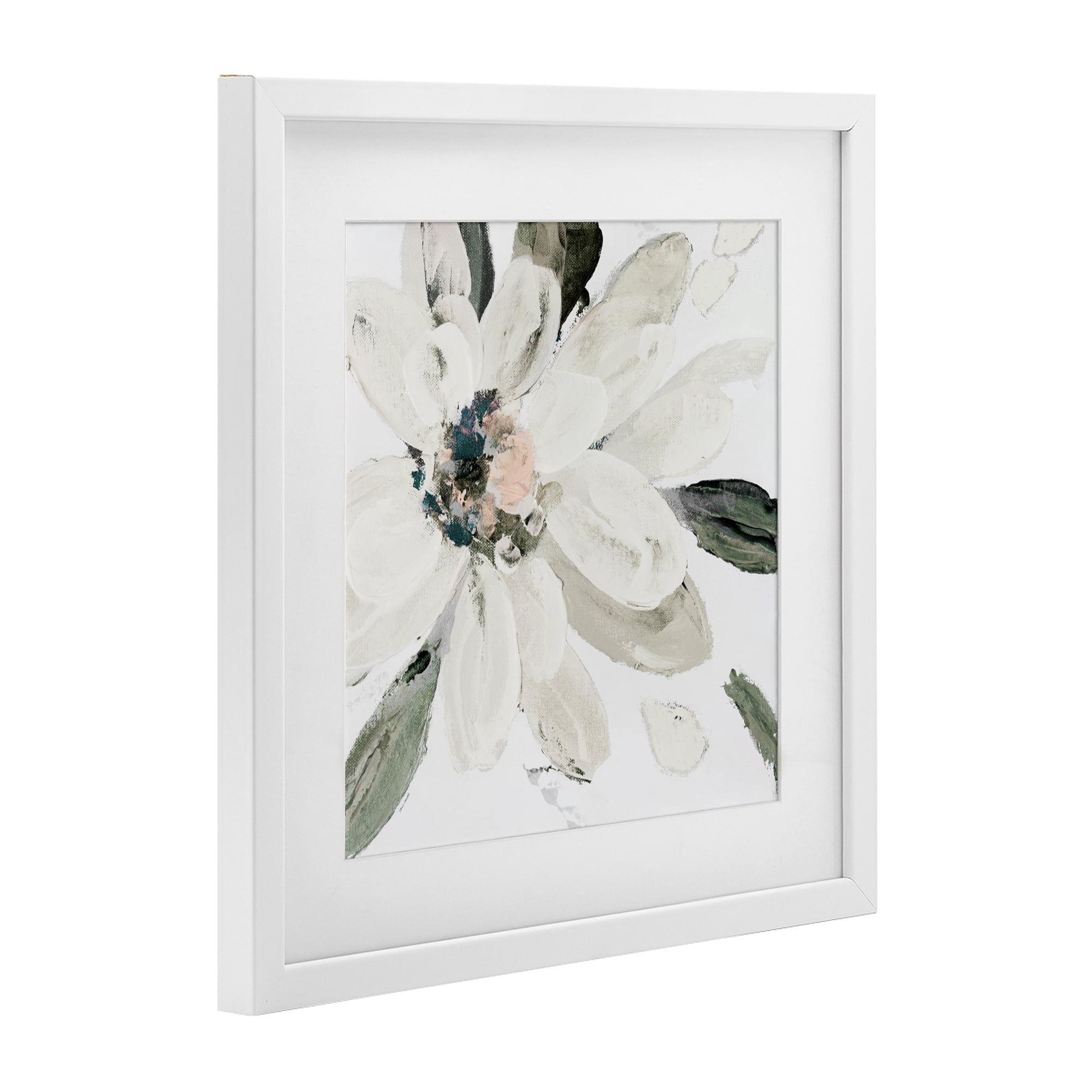 Stupell Industries Naturally Blooming White Flower White Framed Print Under Glass, design by Lanie Loreth
