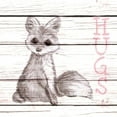 thumbnail image 2 of Metz, Andi 26x26 Black Ornate Wood Framed with Double Matting Museum Art Print Titled - Fox Hugs, 2 of 4