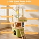 thumbnail image 4 of 6Tier Torre para Gato con Escalera,150CM Casa para Gato con Rascadores para Gato,Arbol Castillo para Gatos 3 Casas 1 Hamaca,1 Balcón,1 Pelota de Juguete;Transparente Redondo Jaula,Jueguen de 3-6 Gatos, 4 of 9