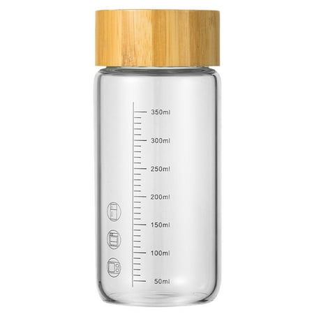 

HOMEMAXS 1pc Milk Glass Bottle Transparent Glass Water Milk Drinking Bottle with Scale