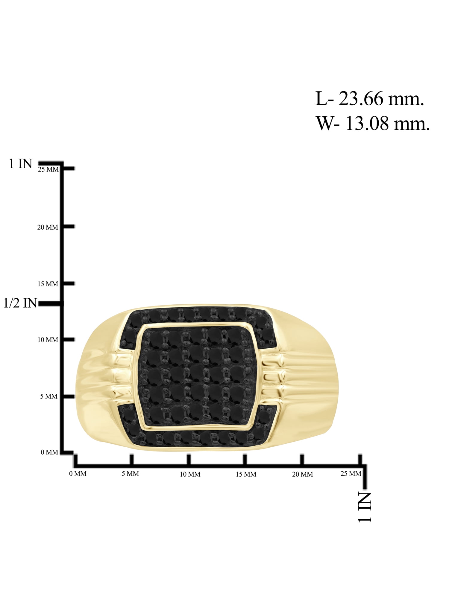 JewelersClub Black Diamond Rings for Men – 0.50 CTW Genuine Black Diamond Ring for Men – Hypoallergenic 14K Gold Plated Silver Ring Men – Diamond Mens Rings Statement Ring – Luxurious Gifts for Him