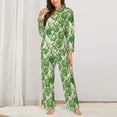 thumbnail image 2 of Pajamas for Women Set - Bell Pepper funny green Comfy Long Sleeve Button Up Pajama Sets for Women 2 Piece, Soft Sleepwear Nightwear Pjs Lounge Sets for Women with Pockets, 2 of 6