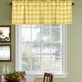 thumbnail image 4 of Yellow Valances for Windows, Decorative Rod Pocket Window Valance Curtains, Country French Rustic Buffalo Plaid Modern Art Short Curtain Drapes for Kitchen/Living Room, 2 Panels, 42" W x 18" L, 4 of 8