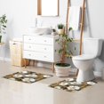 thumbnail image 7 of 2 Piece Bath Mat Set with U-Shaped Toilet Mat and Rectangle Bath Rugs Non Slip Machine Washable Bathroom Mats Camouflage White Flowers, 7 of 7