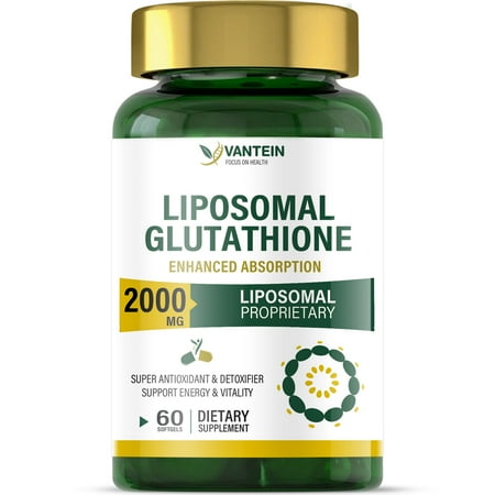 Liposomal Glutathione Supplement 2000mg Per Serving, Upgraded Complex Formula with Pure Reduced Active L Glutathione for Max Antioxidant, Detox, Health Aging and Immune - 60 Softgels