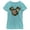 Tahiti Blue, variant on Girl's Mickey & Friends Floral Face Graphic Tee Athletic Heather Medium