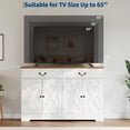 thumbnail image 2 of BeesClover 57 Inch Farmhouse Buffet Cabinet with Storage, White Sideboard with 4 Doors & 2 Drawers, Adjustable Shelves Coffee Bar Cabinet, Multi-Functional Storage for Living Room & Dining Room, 2 of 9