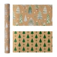 thumbnail image 2 of Christmas Gift Wrapping Paper Roll, 17 Inch x 118 Inch Brown Wrapping Paper for Gifting Christmas Winter Holiday Party Supplies, Pine (W), 2 of 6