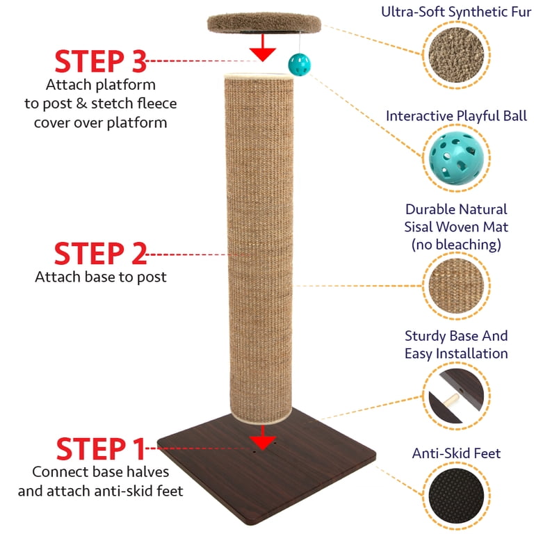 Kitty City Premium Sisal Scratching Post, 32 Inches photo 4