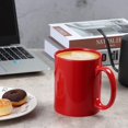 thumbnail image 2 of Taza de café de cerámica extragrande de 12 oz, taza de té súper grande de porcelana clásica con asa para la oficina y el hogar, color rojo, 2 of 5
