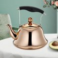 thumbnail image 3 of Stainless Steel Whistling Kettle, 1L Large Capacity Sounding Kettle Water Kettle Rose Golden, 3 of 7
