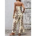 thumbnail image 3 of DOKOTOO Women Jumpsuits Boho Wide Leg Overalls Jumpsuits Summer Printed Jumpsuits Vacation Beige XL US16-18, 3 of 10