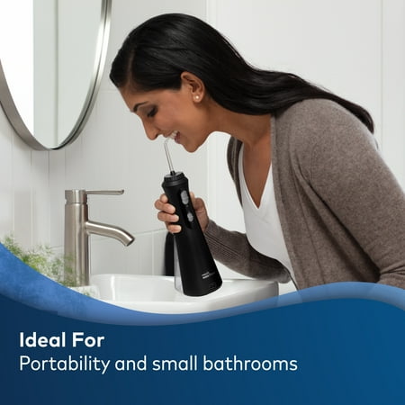 Waterpik Cordless Plus Water Flosser with 2 Settings, 4 Tips, ADA Accepted, Black