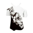 thumbnail image 5 of Aloohaidyvio Tops for Women,Women Fashion Summer Printed Regular Starpless Mesh Short Sleeves V Neck Top, 5 of 5