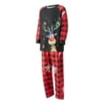 thumbnail image 5 of Fiomva Family Matching Christmas Pajamas Set Long Sleeve Elk Print Tops Plaid Pants XMAS Sleepwear Pjs, 5 of 10