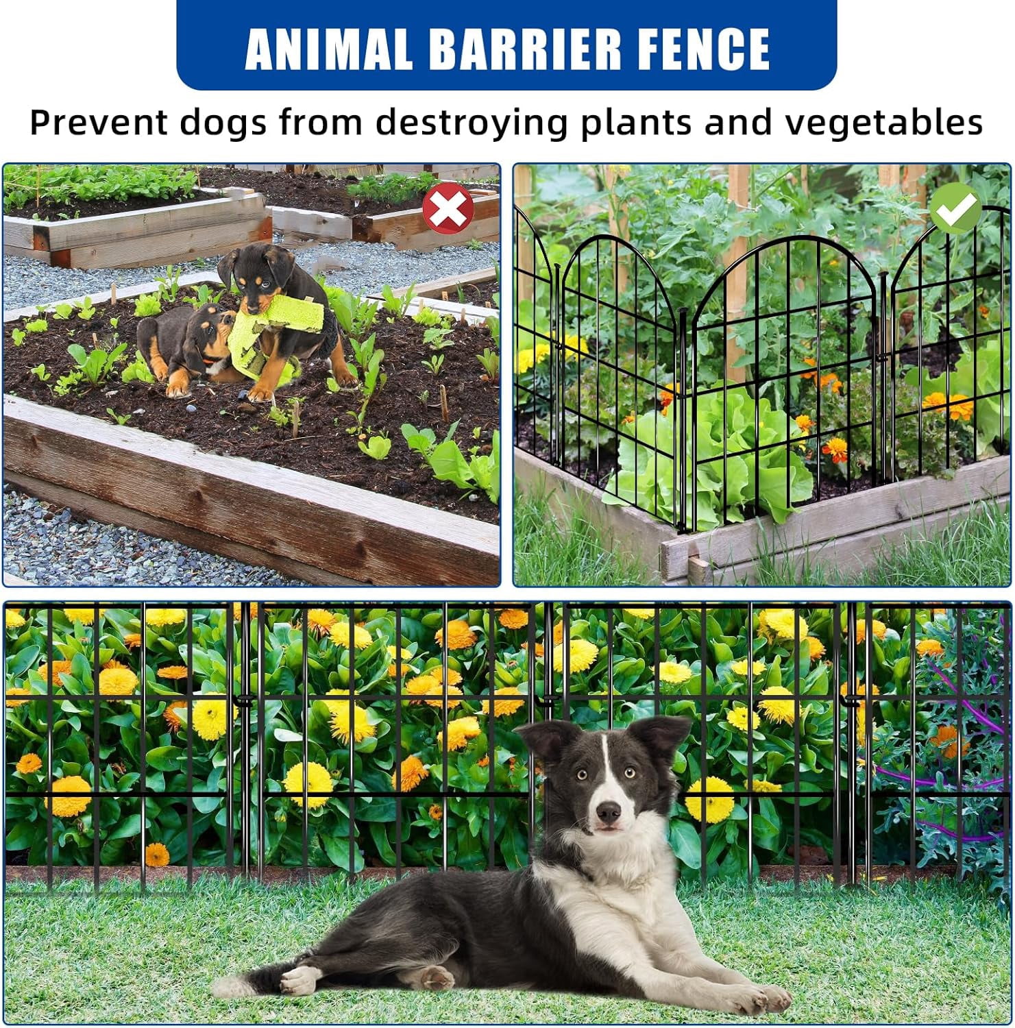 26 Pack Decorative Garden Fence, 17in X 28ft Arched No  Animal Barrier with Ground Stake for Dog & Rabbit