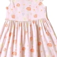 thumbnail image 4 of SGFCWSX Little Girls Dress Flutter Sleeve Floral Print Crew Neck Summer Casual A-Line Dress for Kids Pink Size 7, 4 of 5