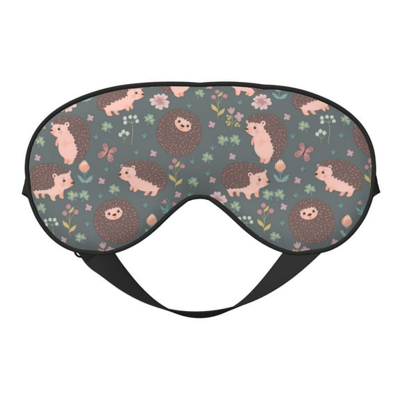 Naloa Hedgehogs and Flowers1 Print Sleep Mask for Sleeper, Light Blocking Sleeping Eye Mask for Women Men, Eye Shade with Adjustable Strap for Travel, Nap,Meditation