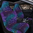 thumbnail image 4 of Goofa Purple and Green Glitter Printed Car Seat Covers, Automotive Seat Covers for Cars Trucks and SUVs, Quick Setup Universal Fit Elastic Seat Covers-2 PCS, 4 of 6