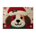 thumbnail image 3 of Yhmxh Chirstmas Door Mat Cute Dog Welcome Doormat 24x16 Inch Xmas Welcome Mats Rug for Front Winter Holiday Mat with Xmas Hat Snowflake Designs for Indoor Outdoor Home Parte Decorations, 3 of 7