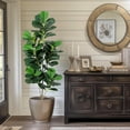 thumbnail image 4 of 5FT Fiddle Leaf Fig Artificial Tree Faux Floor Plant with Black Planter Pot, Potted Fake Fiddle Leaf Fig Tree for Indoor Outdoor Home Office Decor, 4 of 7