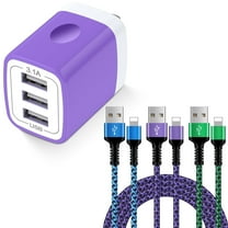 Compatible for iPhone Charger, 3.1A Multi-Port Charger Block with 3 Pack USB Charging Cables 6FT, USB Charger Block Brick Cube Power Base Charger Station Compatible for iPhone, Mixed