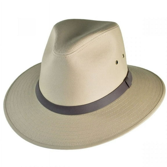 Cotton Safari Fedora Hat - British Tan - XXL - British Tan