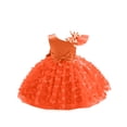 thumbnail image 4 of Toddler Baby Girl Butterfly Tutu Dress Bowknot Princess Flower Girl Wedding Pageant Birthday Party Dresses Saffron 120, 4 of 4