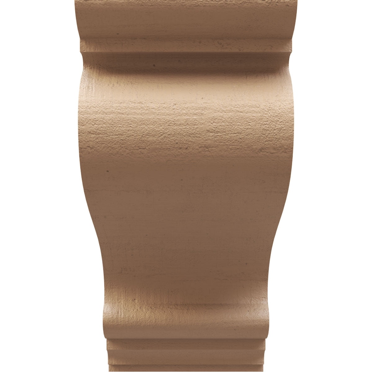 6"W x 12"D x 12"H Classic Scroll Rough Cedar Woodgrain TimberThane Corbel, Primed Tan