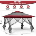 thumbnail image 2 of LAZY BUDDY 13'x13' Pop up Gazebo with Mosquito Netting, Outdoor Canopy Tent Patio Gazebo with Wheeled Bag, for Garden Backyard Lawn, 2 of 9