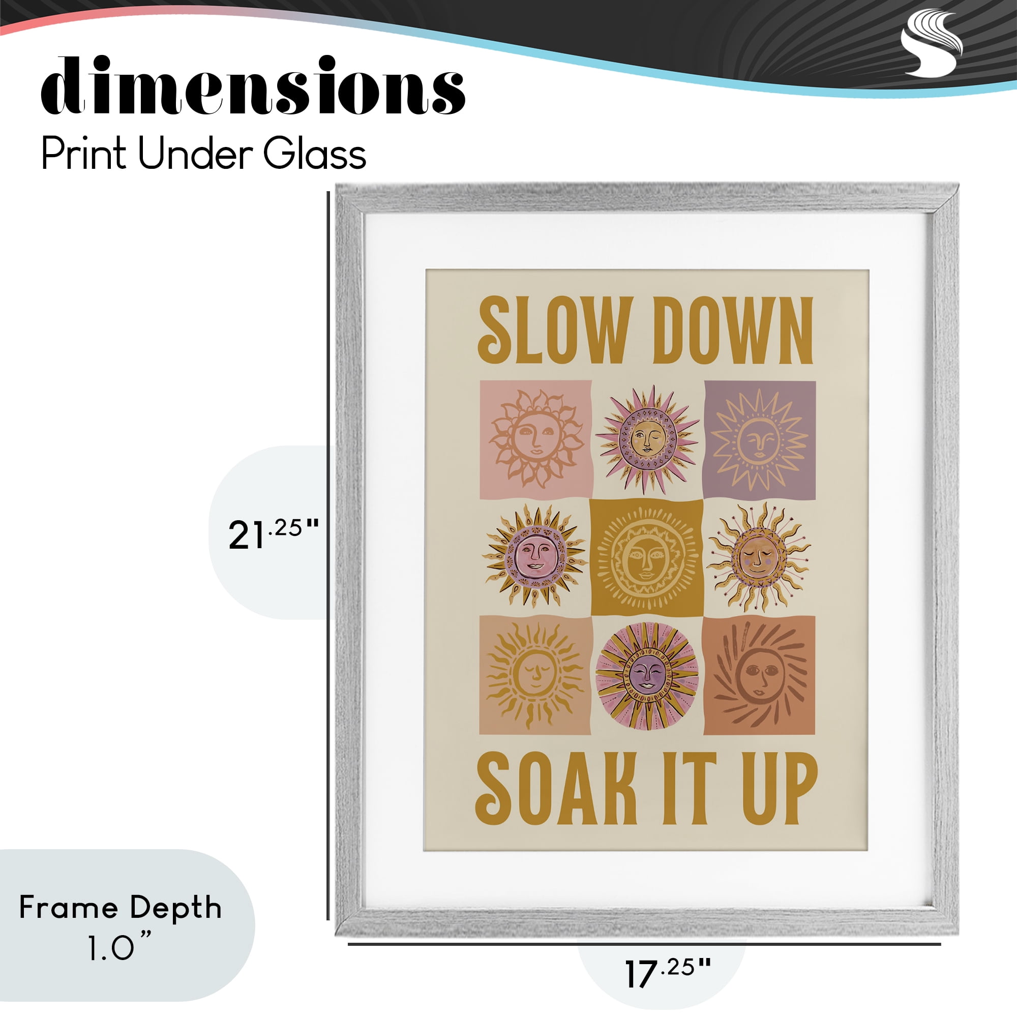 Stupell Industries Slow Down Soak It Up Gray Framed Print Under Glass, design by Two If By Sea Studios