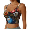 thumbnail image 2 of Fuzoiu Elegant Floral Vase Painting Print Women's Sports Vest,U-Back Sports Tank,Gym Vests,Athletic Sleeveless Shirts,Exercise Undershirts,Yoga, Gym, and Dance Wear-Small, 2 of 8