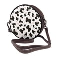 thumbnail image 2 of Leather Shoulder Round Bag 7.1×2.36in Fashion Casual Crossbody Bag Shoulder Bag For Work Travel Business Shopping Date Simple Cow-Print Pattern1_1, 2 of 5