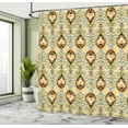 thumbnail image 5 of Ambesonne Autumn Damask Shower Curtain, Symmetrical Shapes, 69"Wx70"L, Pale Khaki and Multicolor, 5 of 5