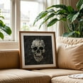 thumbnail image 2 of Marble Skull - Digital Art Floral Surrealism Flowers Modern Art Abstract Oak Framed Wall Art Print 8 x 8 inches, 2 of 8