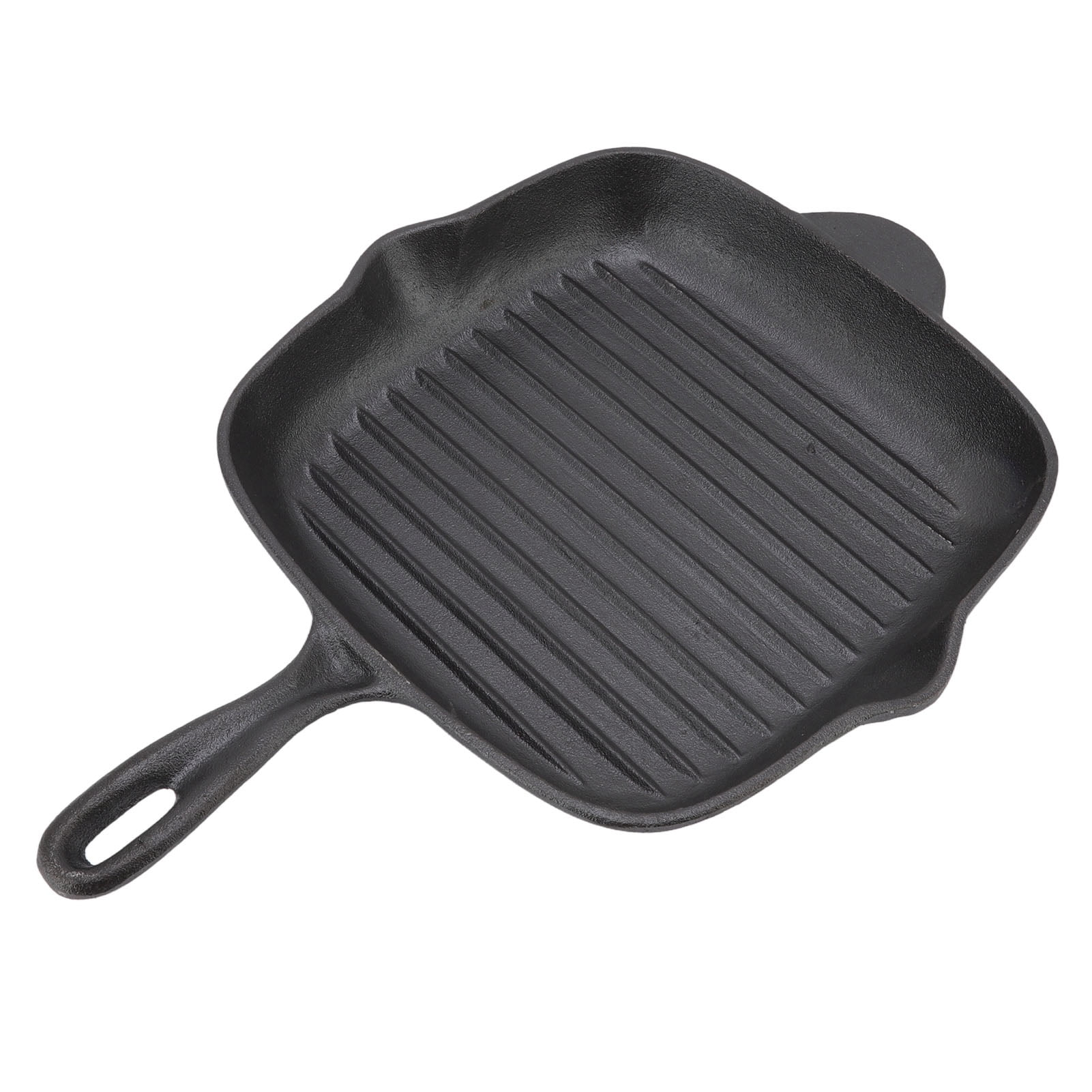 YAHHU Premium Cast Iron Grill Pan 10.2 Inches / 26 CM Square Steak Skillet for Home Camping and Restaurant Baking Grilling